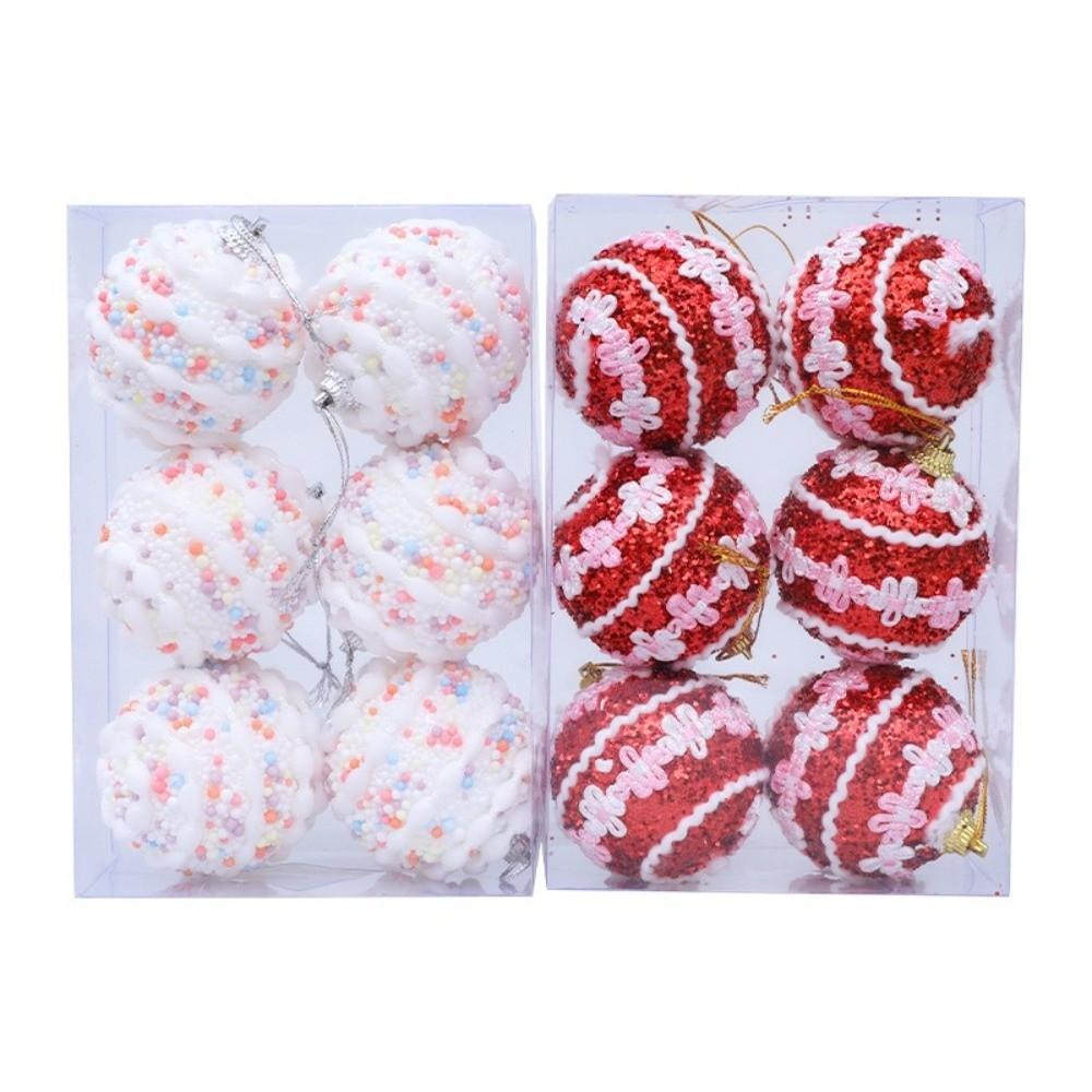 6PCS New Creative Christmas Ball Pendant Foam 6cm Xmas Tree Charm Bubble Reusable Christmas Supplies Christmas