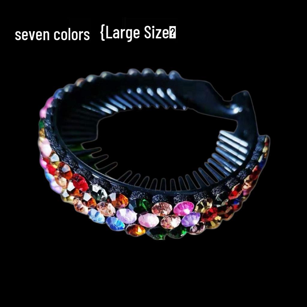 Korean Style Rhinestone Banana Clip Hair Bun Maker - Elegant Ponytail & Bun Accessory
