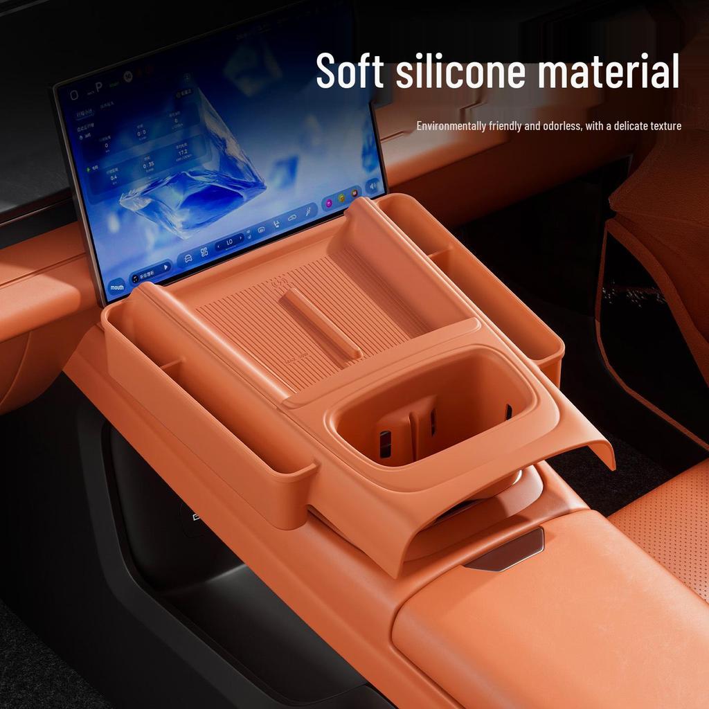 Diepblauw S07 Middenconsole Siliconen Antislip Beschermpad & Bekerhouder voor 26 Modellen.
