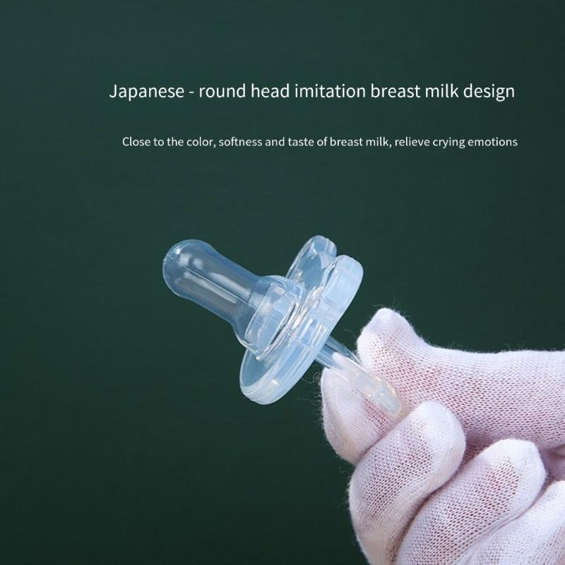 2pcs Infant Soother Soft Silicone Comforting Baby During Weaning Phase for Day And Night Use with Portable Storage Case