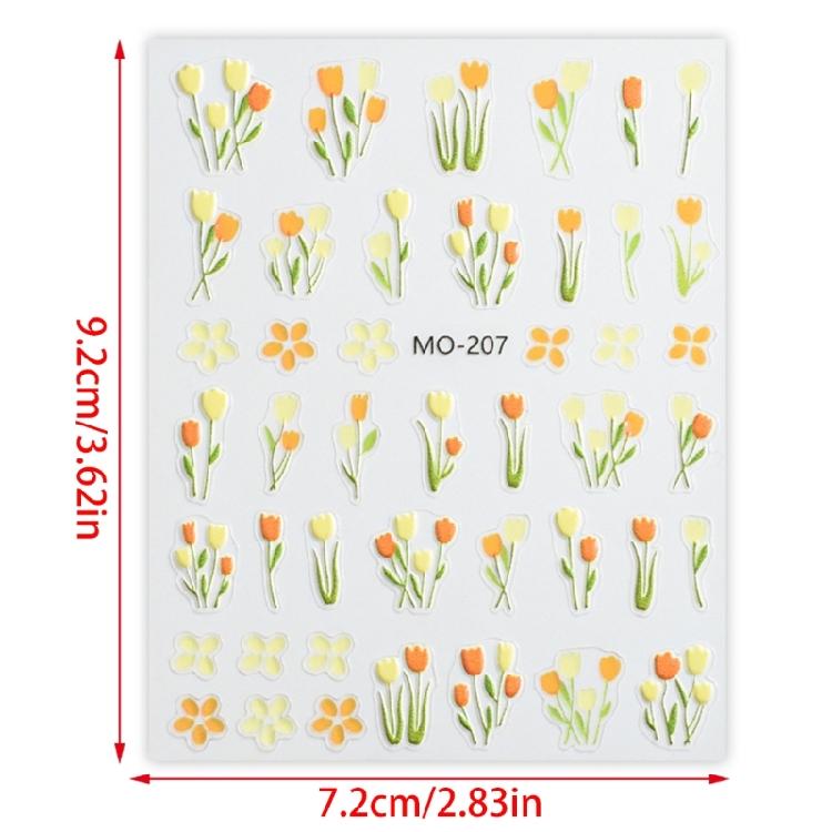 Tulips Stickers Nails Decals Flower Nails Art Stickers DIY Nails Art Decorations