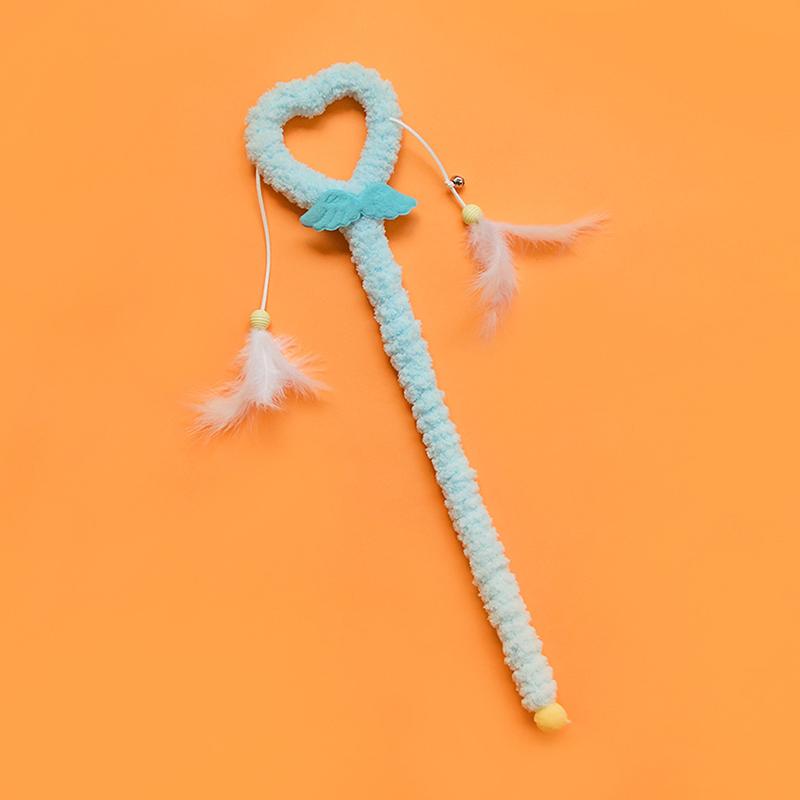 

Teaser Feather Toys Kitten Funny Colorful Rod Plush Pet Interactive Stick Supplies