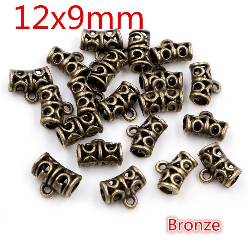 

20pcs 3-Styles Beads Bails Pendants Jewelry Making DIY Necklace Silver Plated Gold Black Beads Bails Pendants Charm Beads Bails