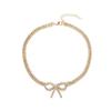 Alloy Butterfly Bow Necklace For Women With Multilayer Design And Elegant Pendant