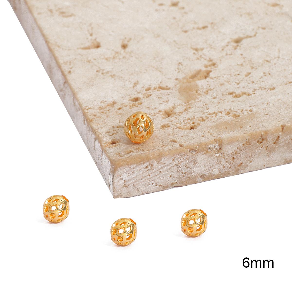 

5/10/50 шт медные металлические латунные филигранные бусины полые шариковые бусины «сделай сам» бусины для изготовления ювелирных изделий 6mm 50pcs