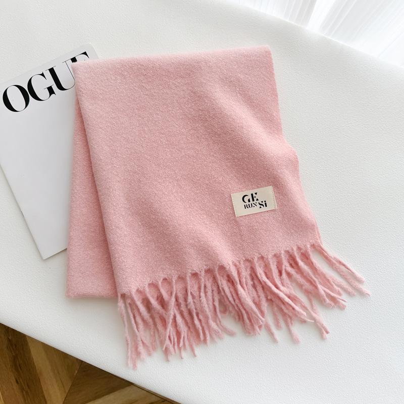 

М який восковий суцільний шарф із імітацією кашеміру. Жіноча зимова висока мода, високоякісна потовщена тепла шаль Above 175cm