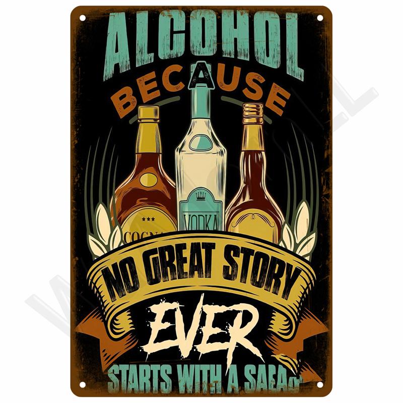 Vintage Tin Sign Home Decor Elementy Dekoracji Ściennej Sztuka Ścienna Mural Elementy Dekoracji Pokoju Dekoracje Mężczyźni Retro Metalowa Tabliczka Znakowa Bar Plakaty