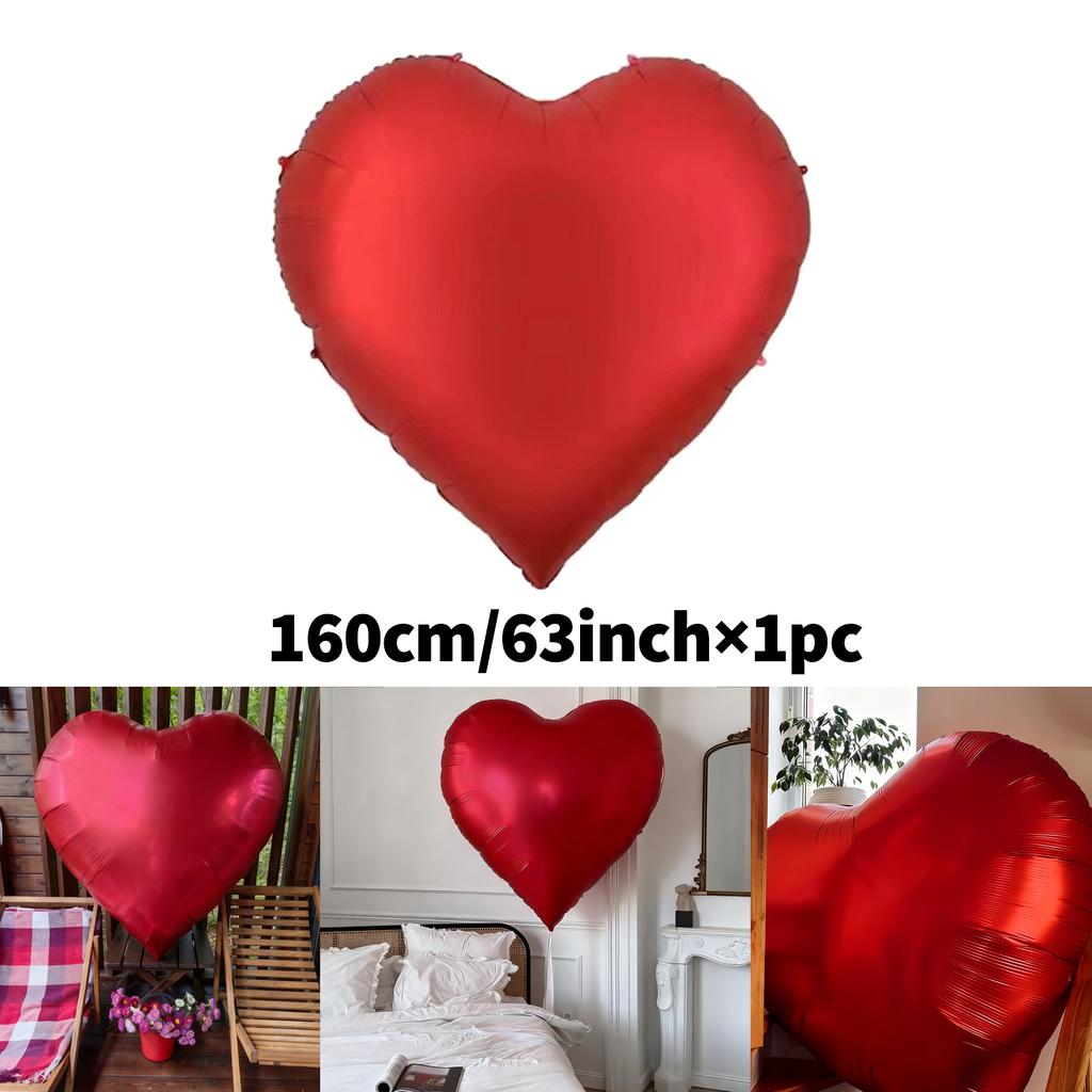 Oversize 63 inch red aluminum foil balloons and 18 inch love balloons Valentine's Day proposal wedding birthday decoration
