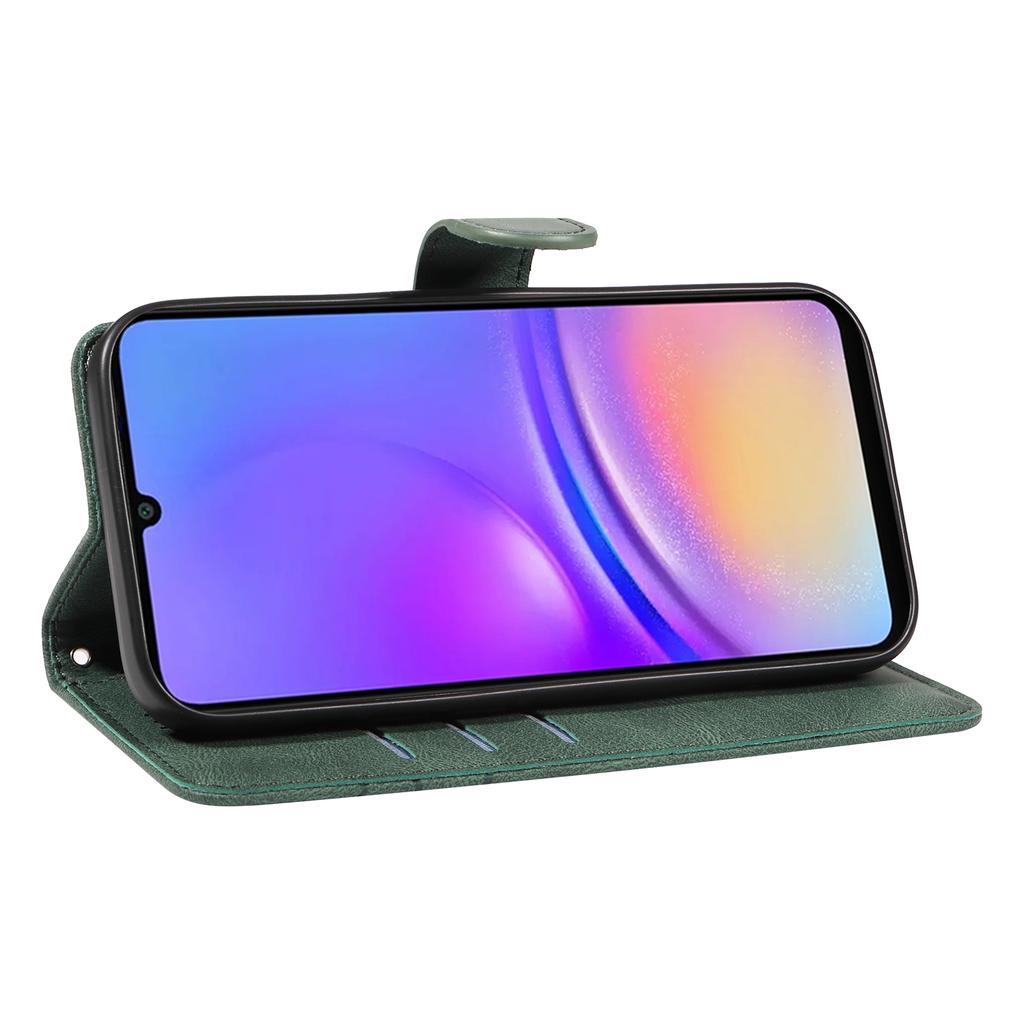 For Samsung Galaxy A07 5G/A06 4G/A06 5G Case Stand Wallet Leather Phone Cover Curved Line Wrist Strap