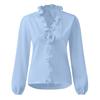2026 European American Spring/Summer New Style Women's Long Sleeve Ruffle Shirt