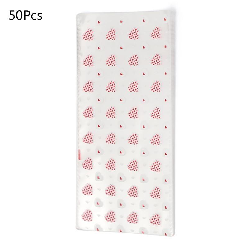 Valentines Day Treat Bag Candy Goodie Party Supplies Pink Heart Plastic Wrap Chocolate Biscuit Cookie Cellophane Package