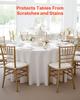 White Round Tablecloths 2 Pack, 120 Inches In Diameter, Stain- & Wrinkle- Resistant, Machine Washable Table Clothes, Polyester Fabric Table Covers for