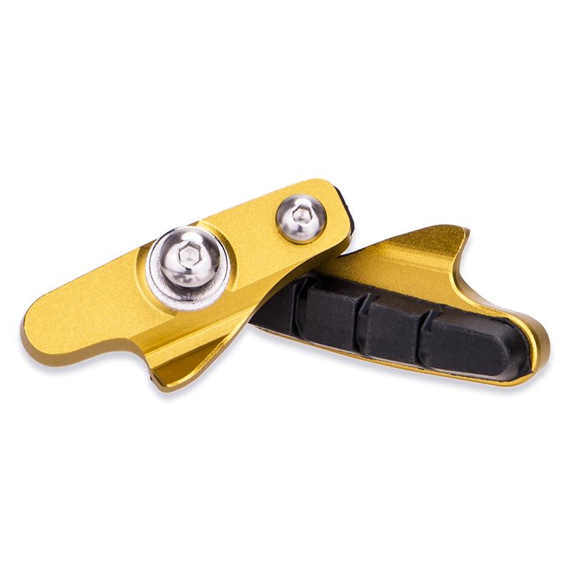 ZTTO Road Bike Caliper Brake Pads Replaceable Rubber CNC Aluminum Shell 1Pair Block Lightweight Braking Shoes For Carbon Part