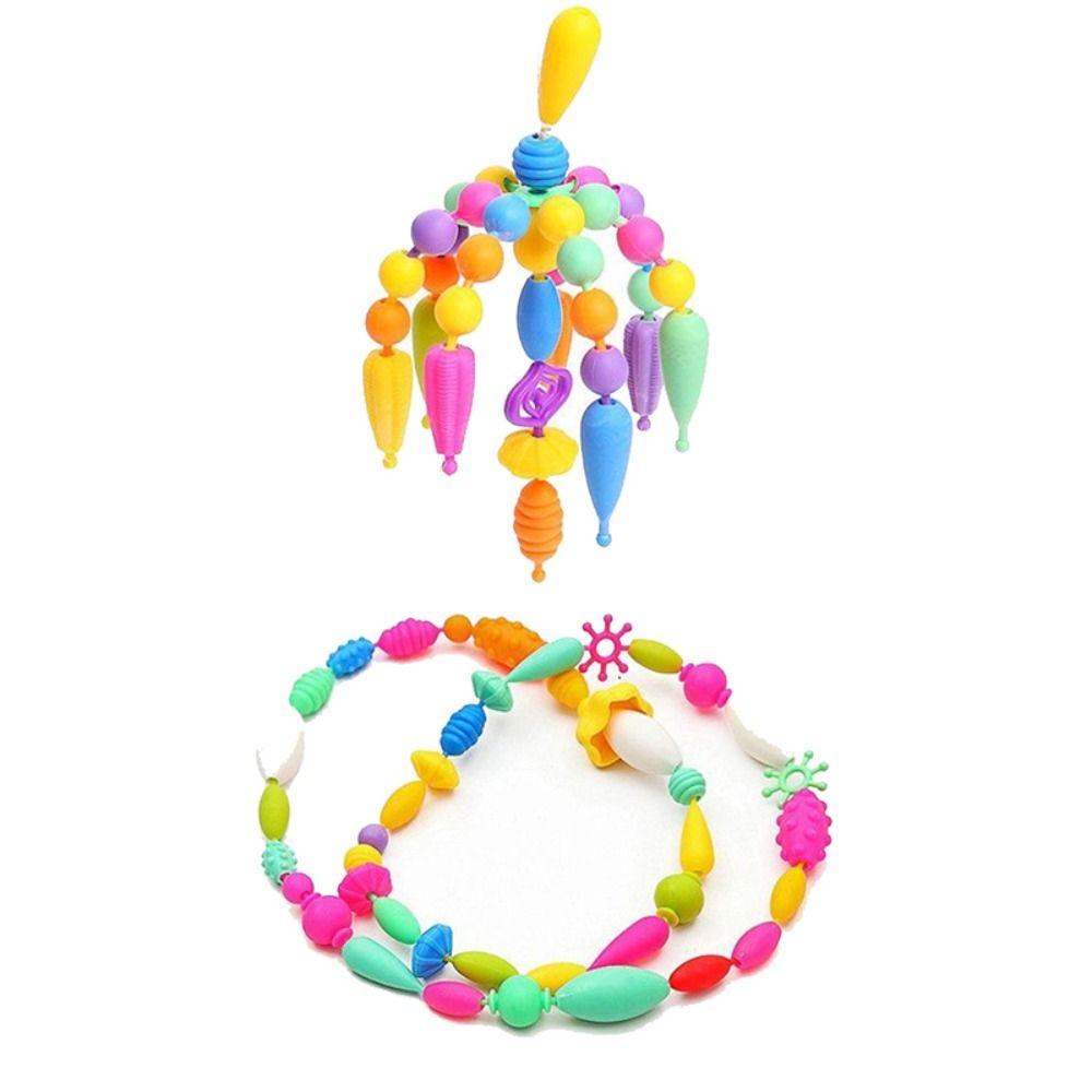 Colorful Snap Beads No String Required DIY Bead Set New Children's Beading Toy for Girls