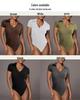 2025 Summer European & American Women's Cotton Ribbed Polo Neck Slim-Fit Short-Sleeve Jumpsuit
