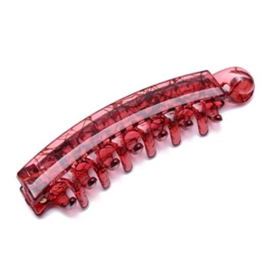 10cm Pony Hair Clip for Women and Girls Fashion Banana Clip Barrettes Black and Pink Solid Color Plastic Hairpins High Quality
