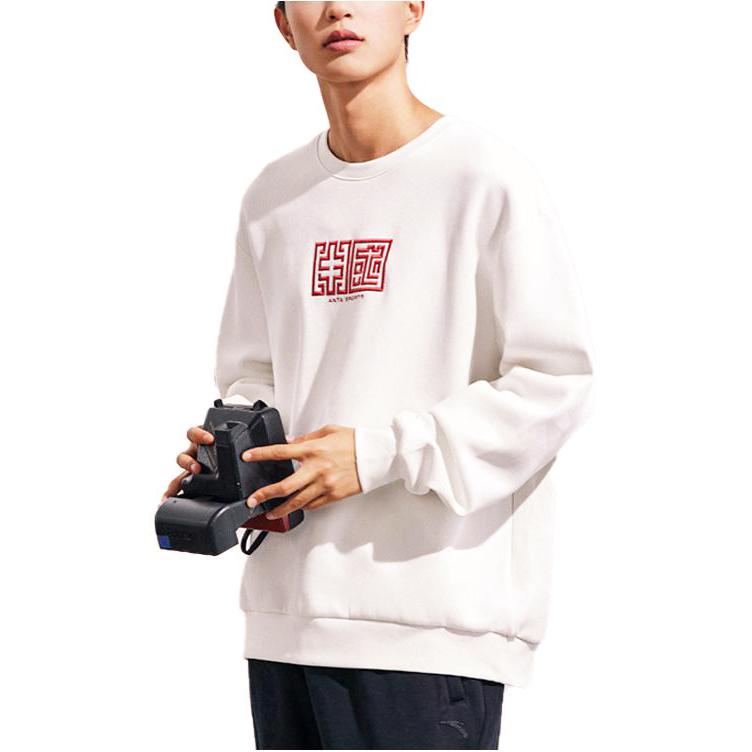 Anta Lifestyle Collection Sports Lifestyle Collection Sweatshirt Unisex Coix Seeds White 972338710-1