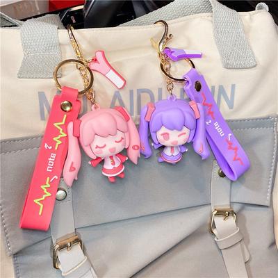 Cartoon Beauty Girl Hatsune Miku Figure Key Chain Bag Pendant Car Key Chain