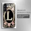 Einzigartige Buchstabe L schwarze Glas-Handyhülle geeignet für Samsung Galaxy S26 S25 S24 S23 S22 S21 S20FE/Ultra/Plus sturzsichere Rückseite