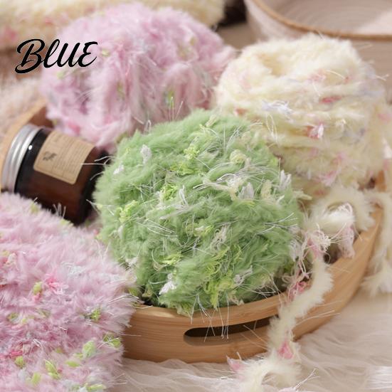 Smooth Weaving Yarn 33M Faux Fur Blend Yarn Soft Fuzzy Mohair for Crochet Thread Knitting DIY Sweater Scarf Hat Colorful Craft Beginners Knitting