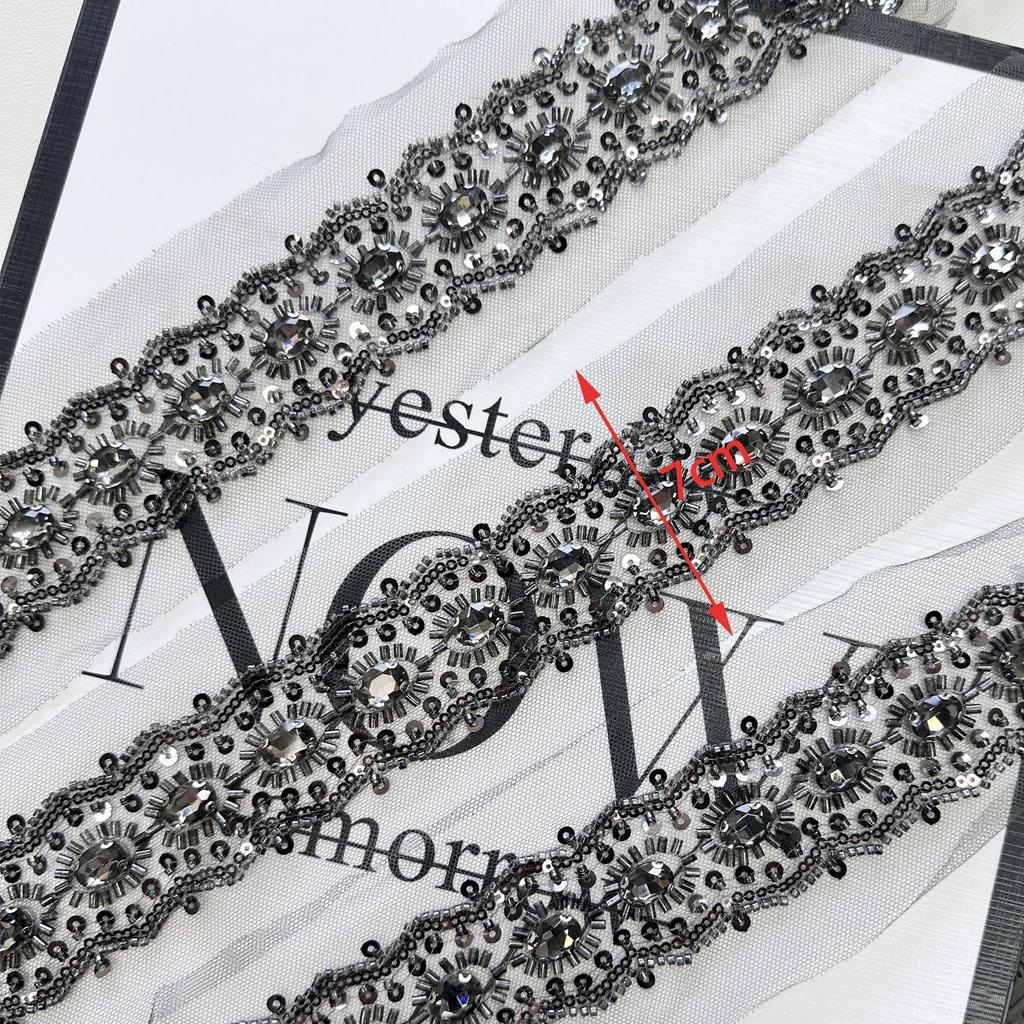 White Glass Rhinestone Lace Diy Clothing Jacket Women'S Bag Sweater Hand-Sewn Patch Decorative Accessories