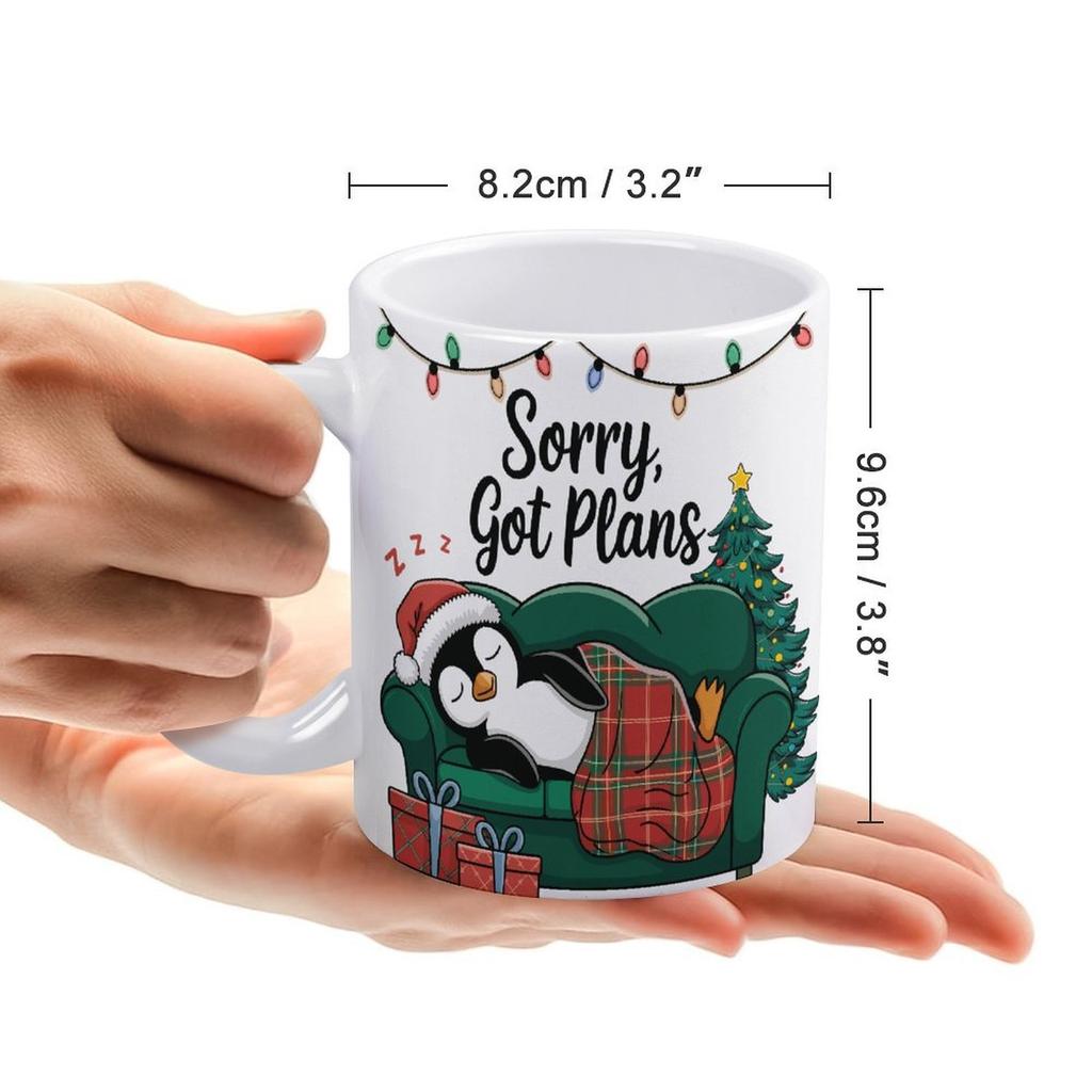 1pc 11oz blank ceramic coffee mug, double-sided printed cup, glossy coating, durable shape, daily drink companion for coffee and hot tea