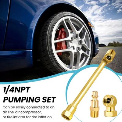 Súprava 4 ks vzduchového skľučovadla s dvojitou hlavou, uzavretá guľôčková pneumatika, vzduchové skľučovadlo 1/4" NPT páska so samčou zástrčkou Adaptér skľučovadla na pneumatiky Kompresor na meranie tlaku