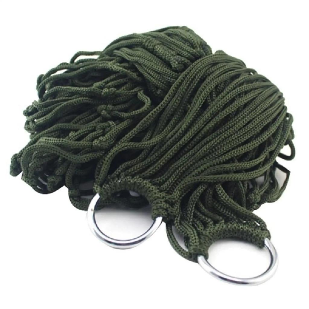 Outdoor Supplies Bold Mesh Hammock Nylon Rope Single Hammock Outdoor Furniture Camping