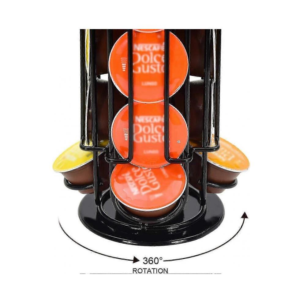 Capsule Holder for 32 Dolce Gusto Capsules, Holder for Storing Coffee Capsules, Non-slip Base, Rotatable, Black