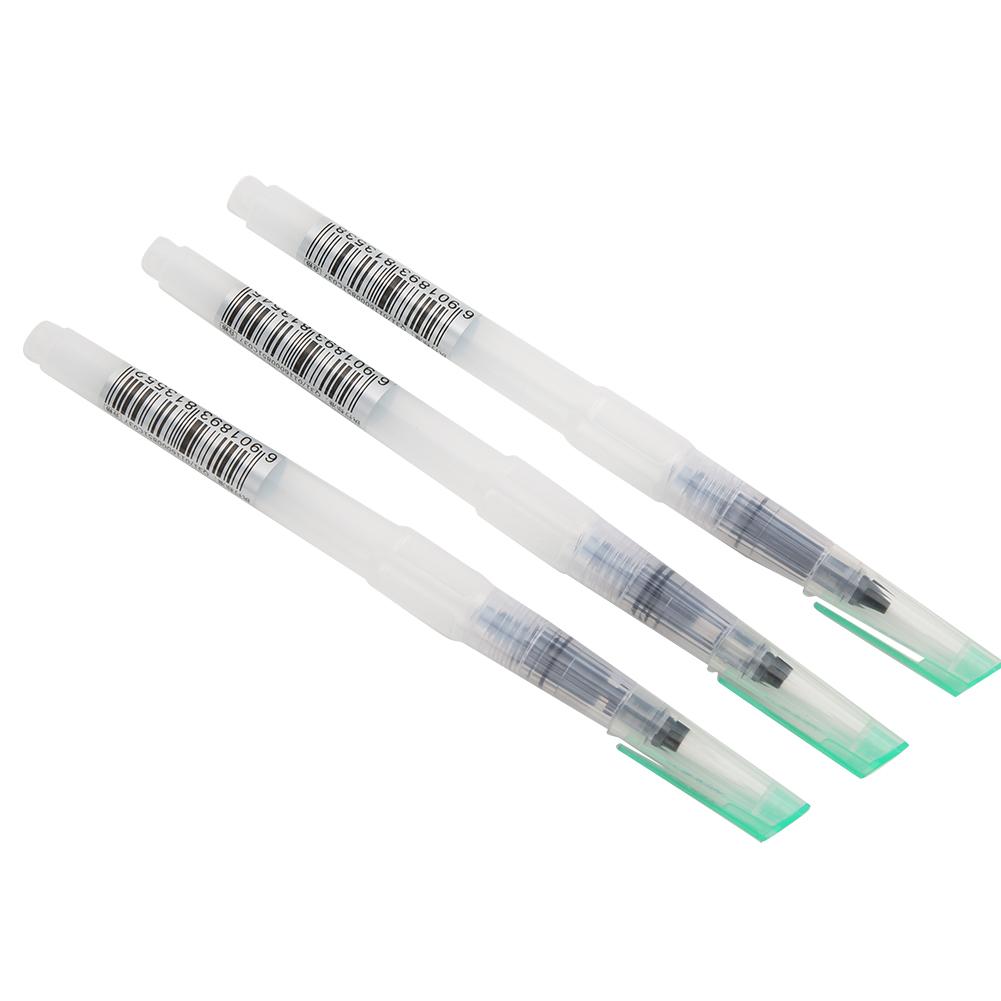 3Pcs Water Storage Pen Transparent Nylon  Watercolor Paint Brush Stationery Art Supplies