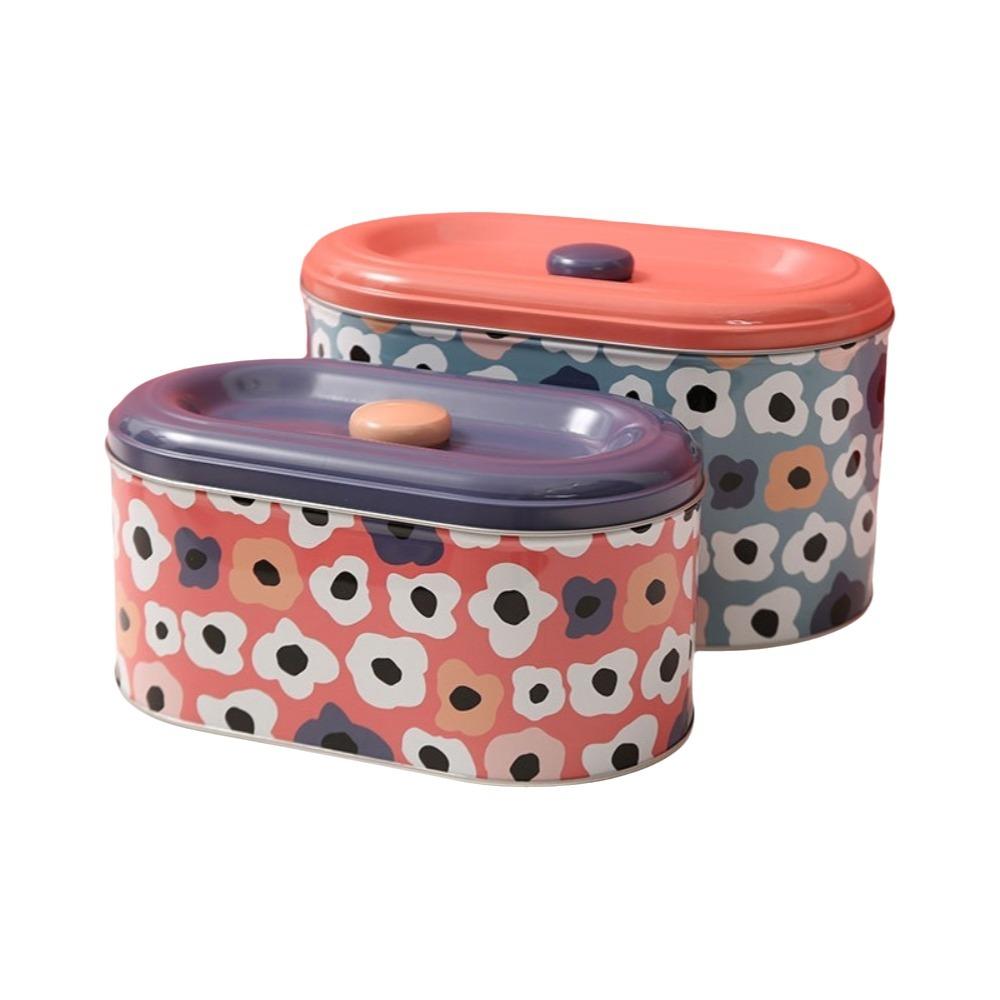

2PCS/SET European Style Tinplate Storage Box Large Capacity Candy Cookie Box for Home Style B