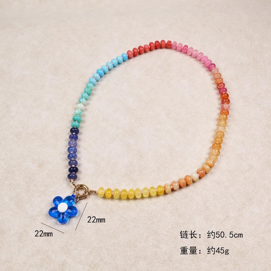 Yori Ins Blogger Empfohlen Handgefertigter Perlenanhänger und Buntes Perlenhalsband Sommer Strand Dopamin Schmuck 2025 Neu