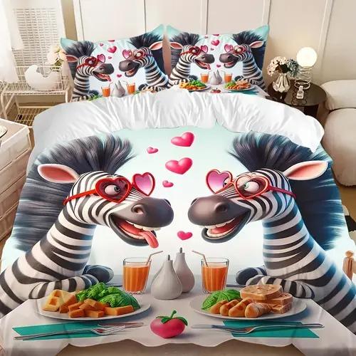 Zebra Duvet Cover Duvet Cover With Zebra Pattern Suitable For Children Boys Girls And Adults Soft Comfortable And Breathable