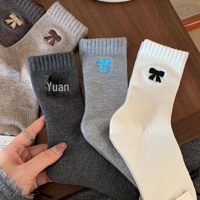 Maillard Damen Trendige Schleife Baumwolle Mittelrohr Wintersocken