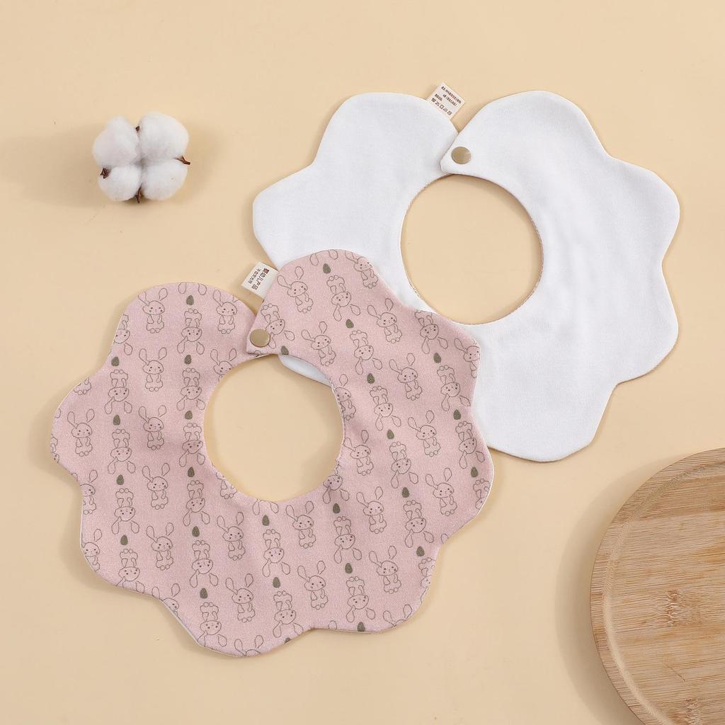 Newborn Anti-Spit Soft Petal Bib - Rotating Design