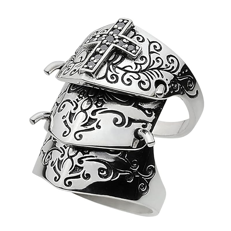 

[Figmart] cross armor arabesque ring Zirconia [Silver 925 silver accessories] fr0328 No. 11