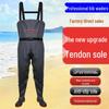 Men's One-Piece Full-Body Fishing Waders with Boots - Waterproof Rain Pants and Jacket Set