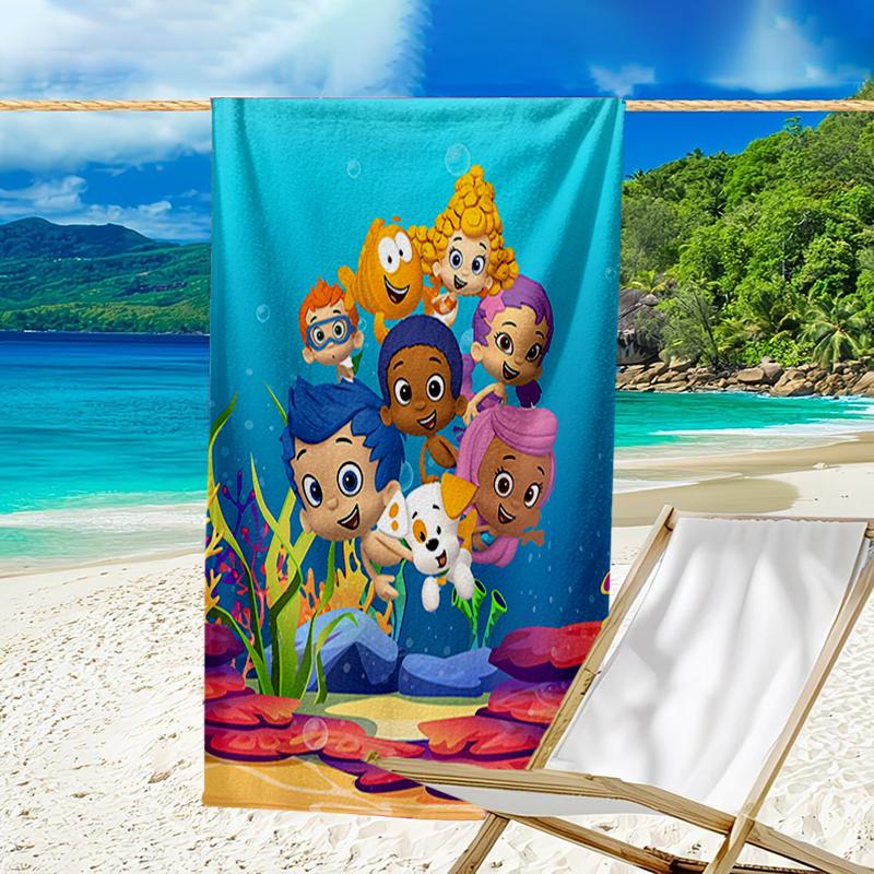 Asciugamano da Spiaggia Ultra Morbido a Tema Bubble Guppies, Ideale per Piscina - Campeggio, Immersioni - Essenziale Perfetto da Viaggio, Asciugamano da Spiaggia Vivace.