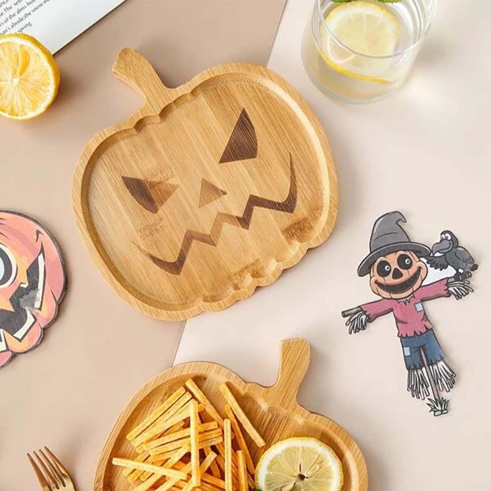 

Поднос для вечеринки Пэллоуин Украшение Посуда Сервировочный поднос Деревянная тарелка Закуска Тарелка Блюдо для еды