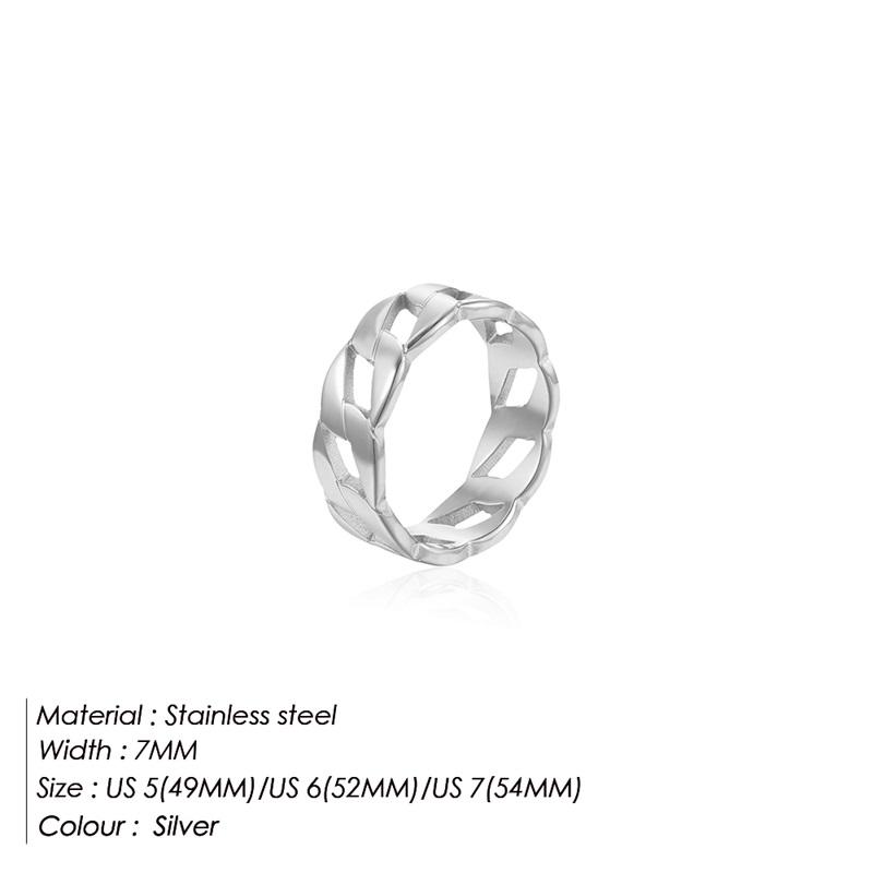 EManco Dropshipping Stainless Steel Chain Rings Fashion Minimalist Design Gold Plated Women s Ring Jewelry 48 Hour Shipping 5