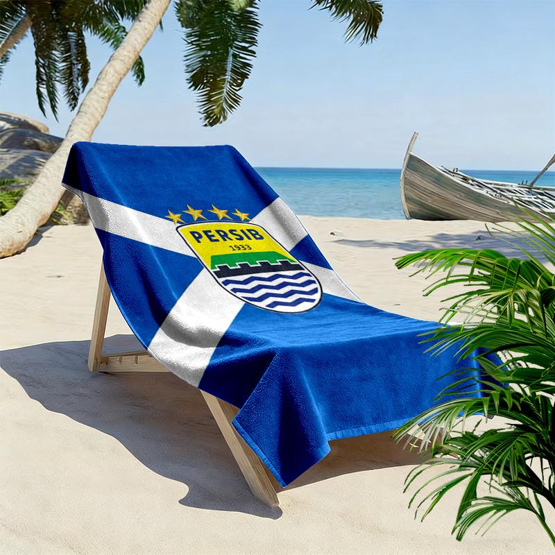 Persib Bandung Print Beach Towel, Large Soft Quick Dry Towel for Beach Camping Swimming