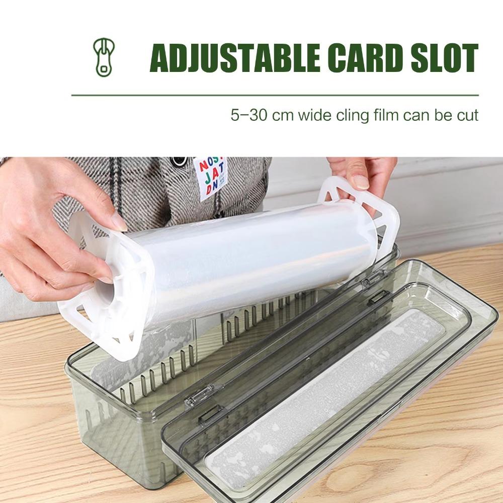 Reusable Food Wrap Dispenser Plastic Film Dispenser Cutting Box for Kitchen Tool Accessories