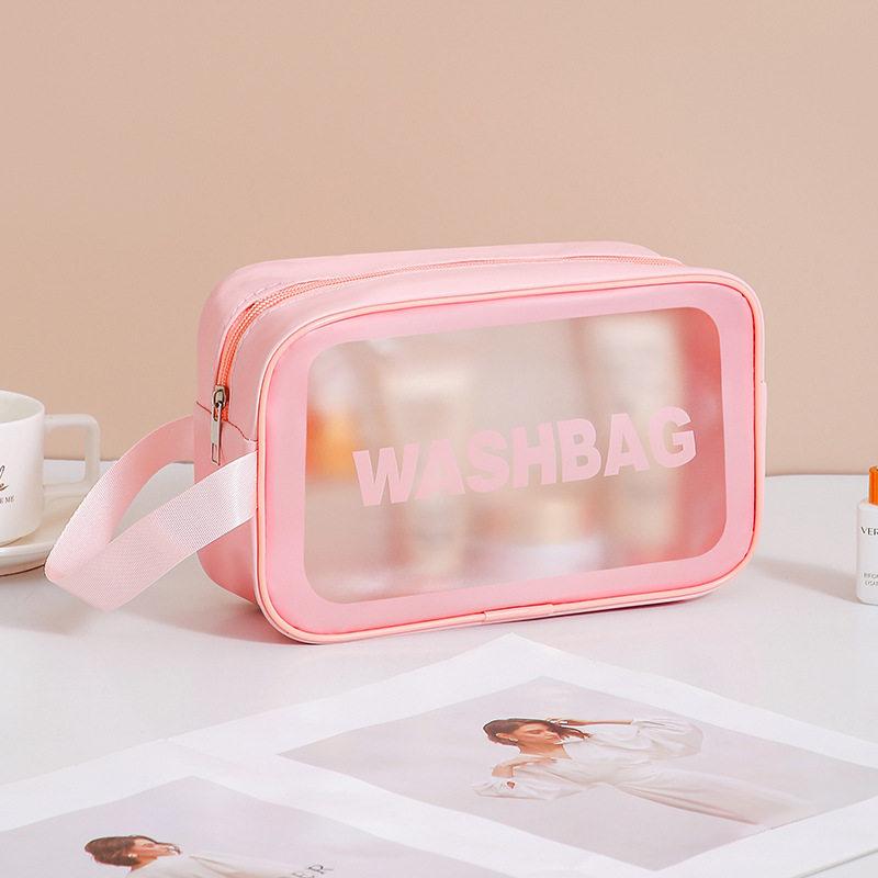 Dry-wet Separation Double Transparent PU Makeup Bag Portable Washing Bag Cosmetic Storage Bag Travel Fitness Swimming Essentials