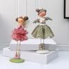 Cute Long Leg Girl Figurine Sculpture Resins Craft Standing Girl Statue Book Shelves Table Ornament Home Desktops Decors