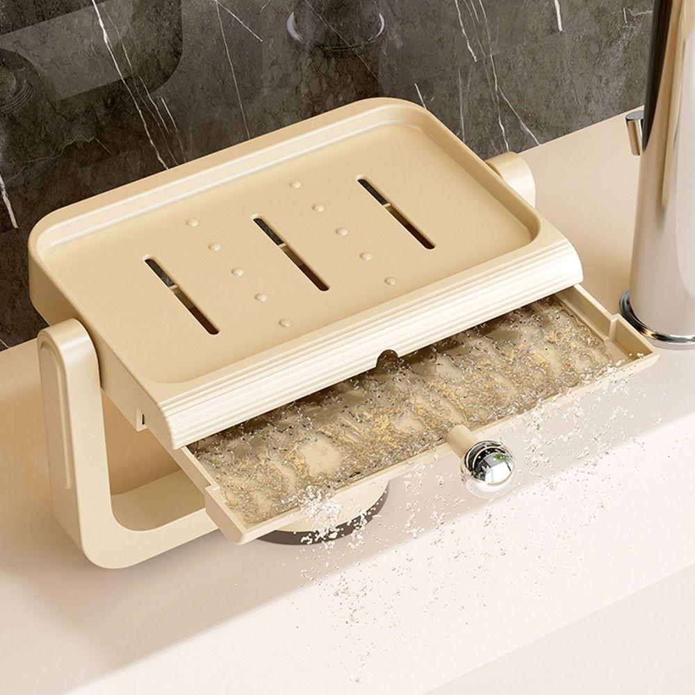 Rotatable Suction Cup Soap Dish Wall-Mounted Sponge Soap Box Bathroom Shelf  Bathroom Accessories