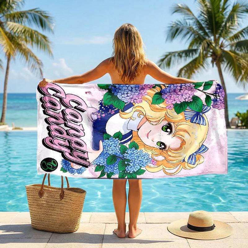 Candy Candy Fashion Beach Towel: Ideal for Summer Adventures Soft, absorbent and quick drying suitable for swimming and bathing