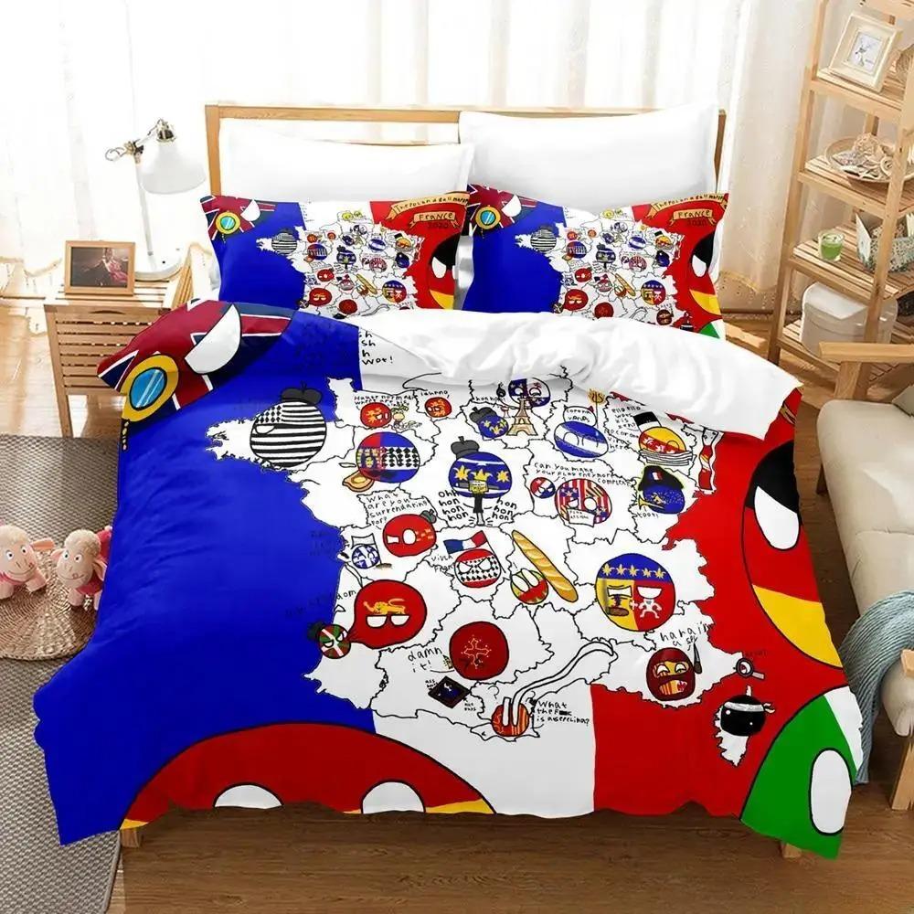 New Countryball Polandballs Bedding Set Single Twin Full Queen King Size Bed Set Aldult Kid Bedroom Duvet Cover Sets 3D Anime