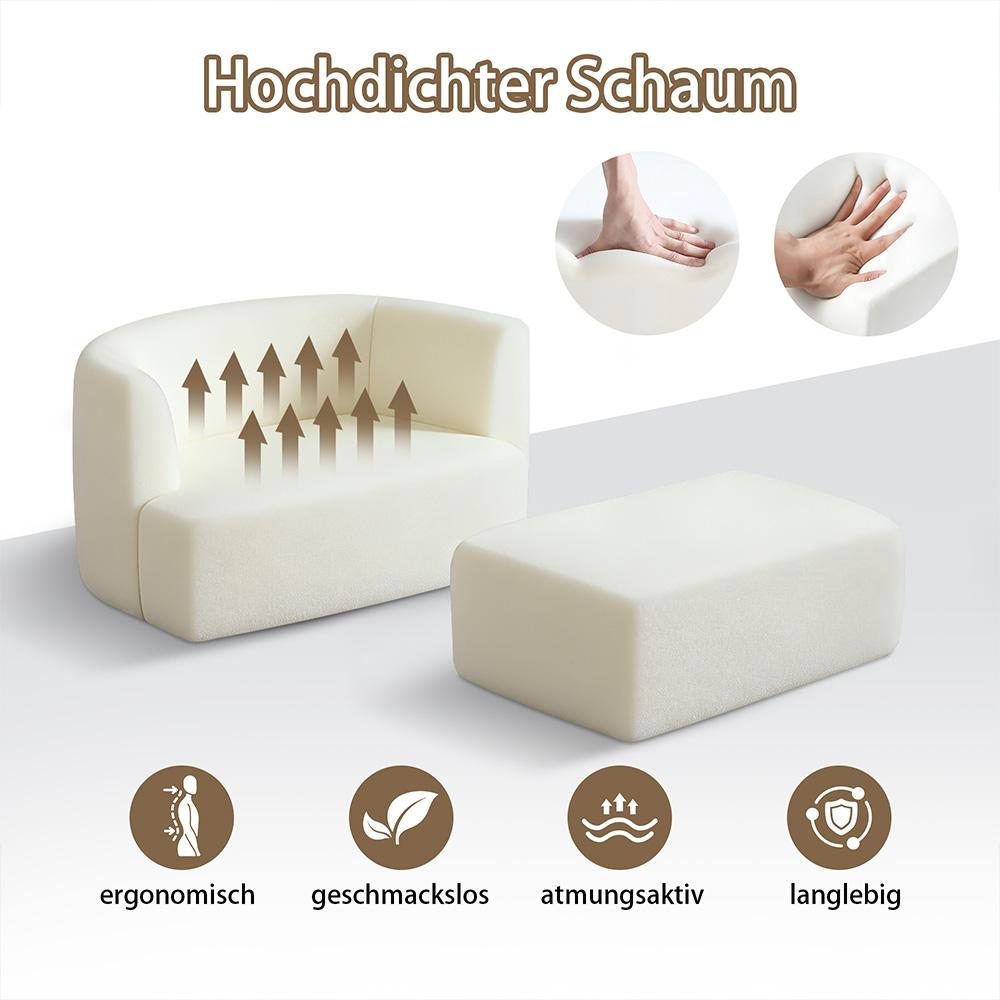 Soft single sofa with backrest and armrests, made of flannel and 30D high-resilience foam