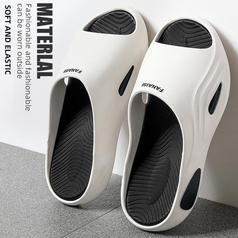 Men's Trendy Non-Slip Indoor/Outdoor Slippers with Thick Sole - Perfect for Summer, Bath, and Home Use