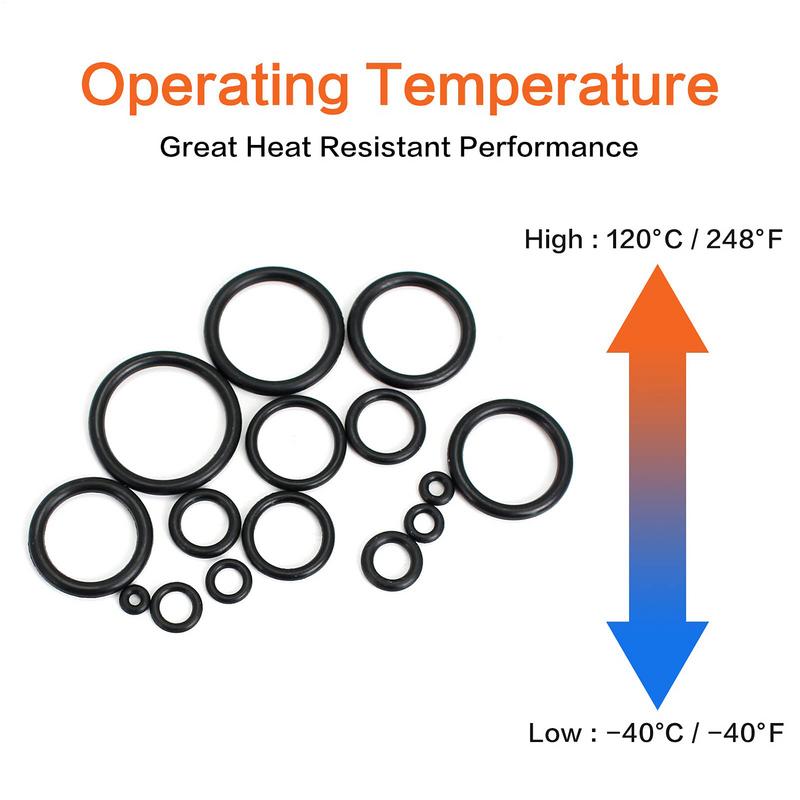 O Rings silicone seal kit 200Pcs/set High Temperature O Ring Sealing Washer Assort Rubber Gasket Seal Automotive Repair Tool